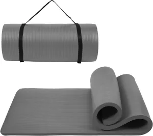1 Inch Yoga Mat Thick Exercise Workout Mat with Extra Carry Strap Non-slip Fitness Mat Gym Pilates Mat for Stretching & Floor Home Workout Outdoor Training