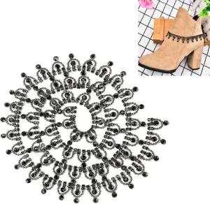 1 Yard Black Rhinestones Chain, Rhinestone Fringe Trim Rhinestone Tassel Fringe Chain Trim Ribbon Belly Dance Decoration for Shoes Clothes Applique Decoration