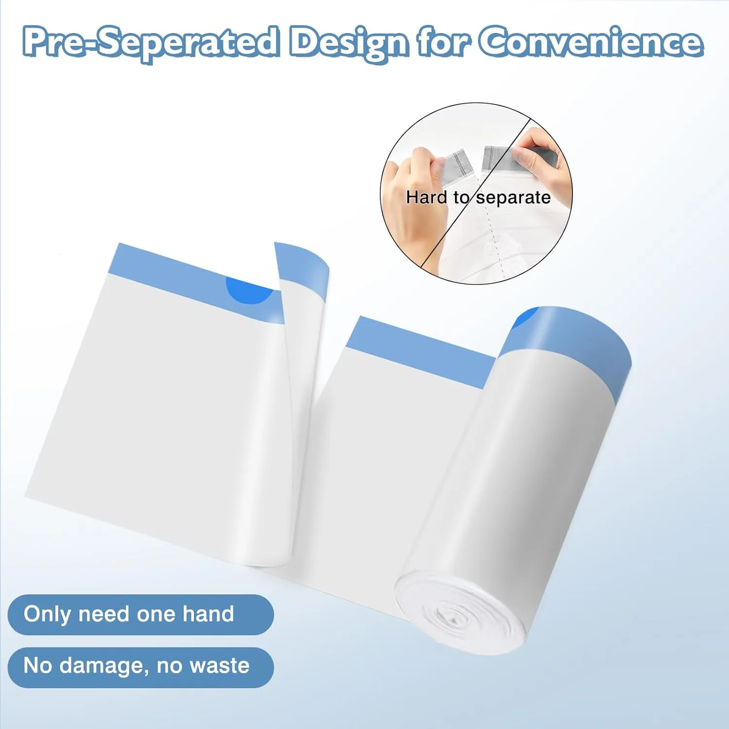 100 Count Self-Cleaning Cat Litter Box Liners Compatible With Automatic Cat Litter Box, Drawstring Heavy Duty Kitty Litter Receptacles Bags Replacement Trash Bag -23" x 12"