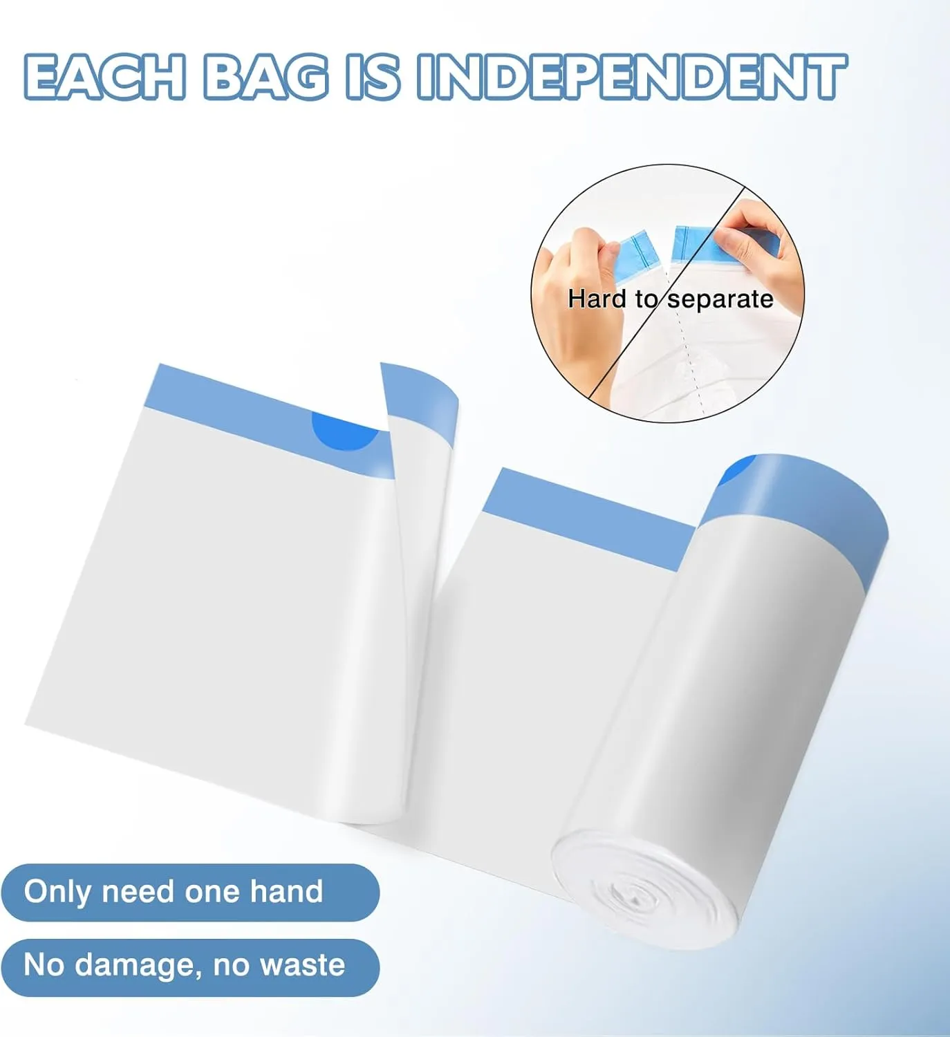 100 Count Self-Cleaning Cat Litter Box Liners Compatible With MW-SC01/MW-SC02/MW-LR01, Drawstring Heavy Duty Kitty Waste Bags Disposable Receptacles Bags Trash Bag -18" x 12.6"