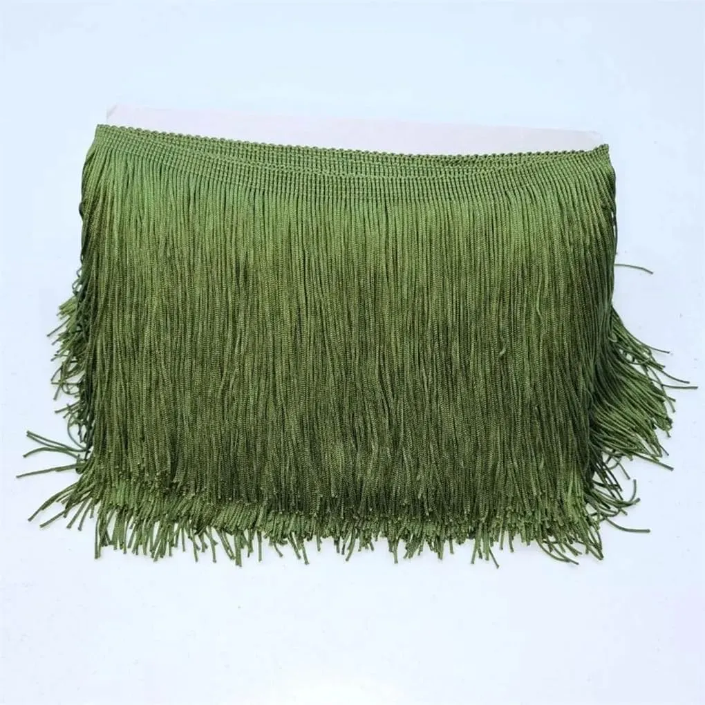10cm Wide Lace Fringe Trim Tassel Fringe Trimming for Latin Dress Stage Clothes Accessories Lace Ribbon Tassel 40 1yards