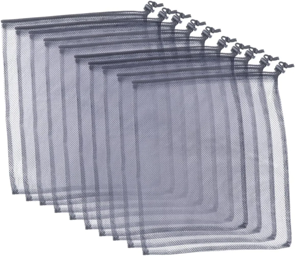 10pcs Mesh Bag Portable Storage Bag for Bath Products Travel Gym Boating