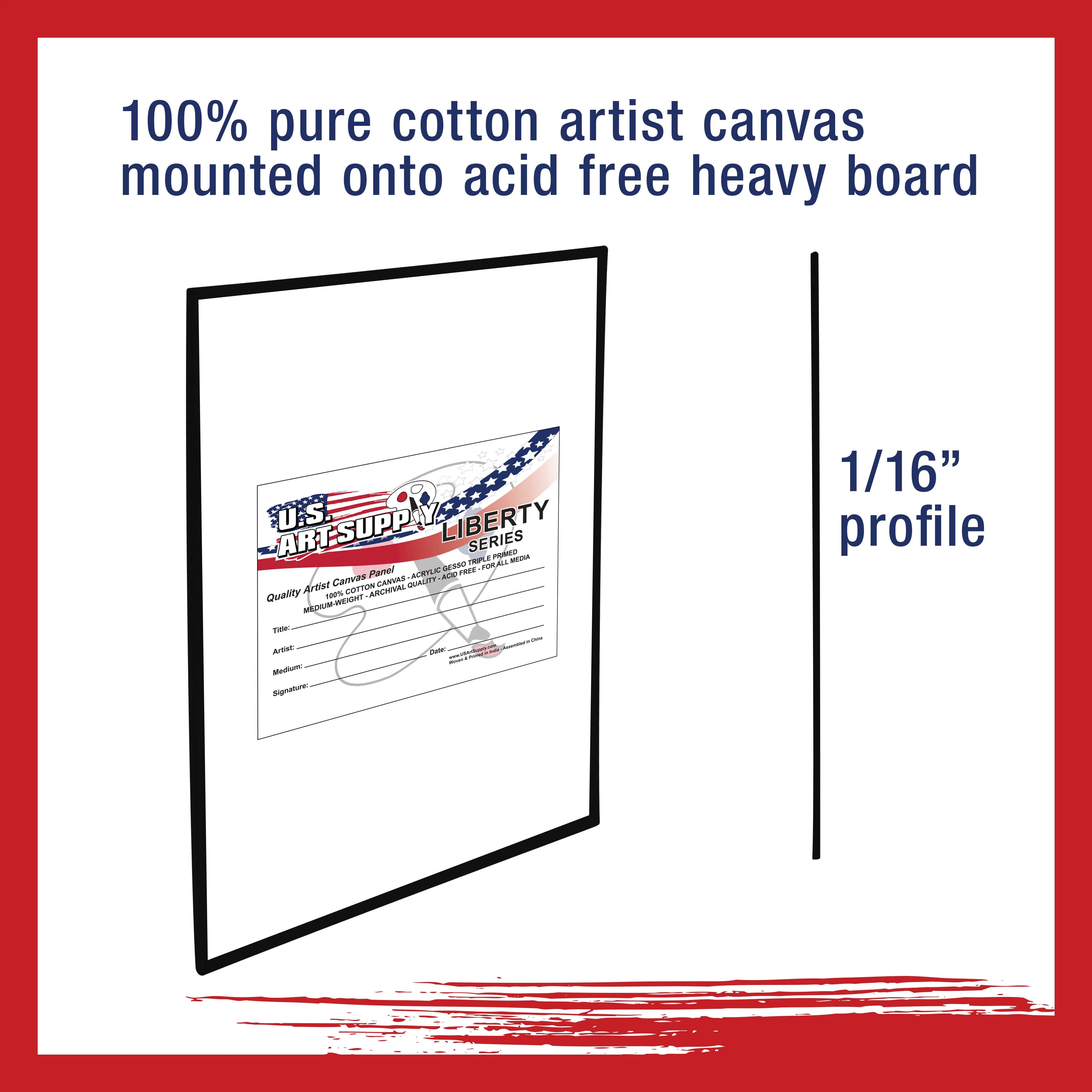 11" x 14" Black Professional Artist Quality Acid Free Canvas Panel Boards for Painting 6-Pack