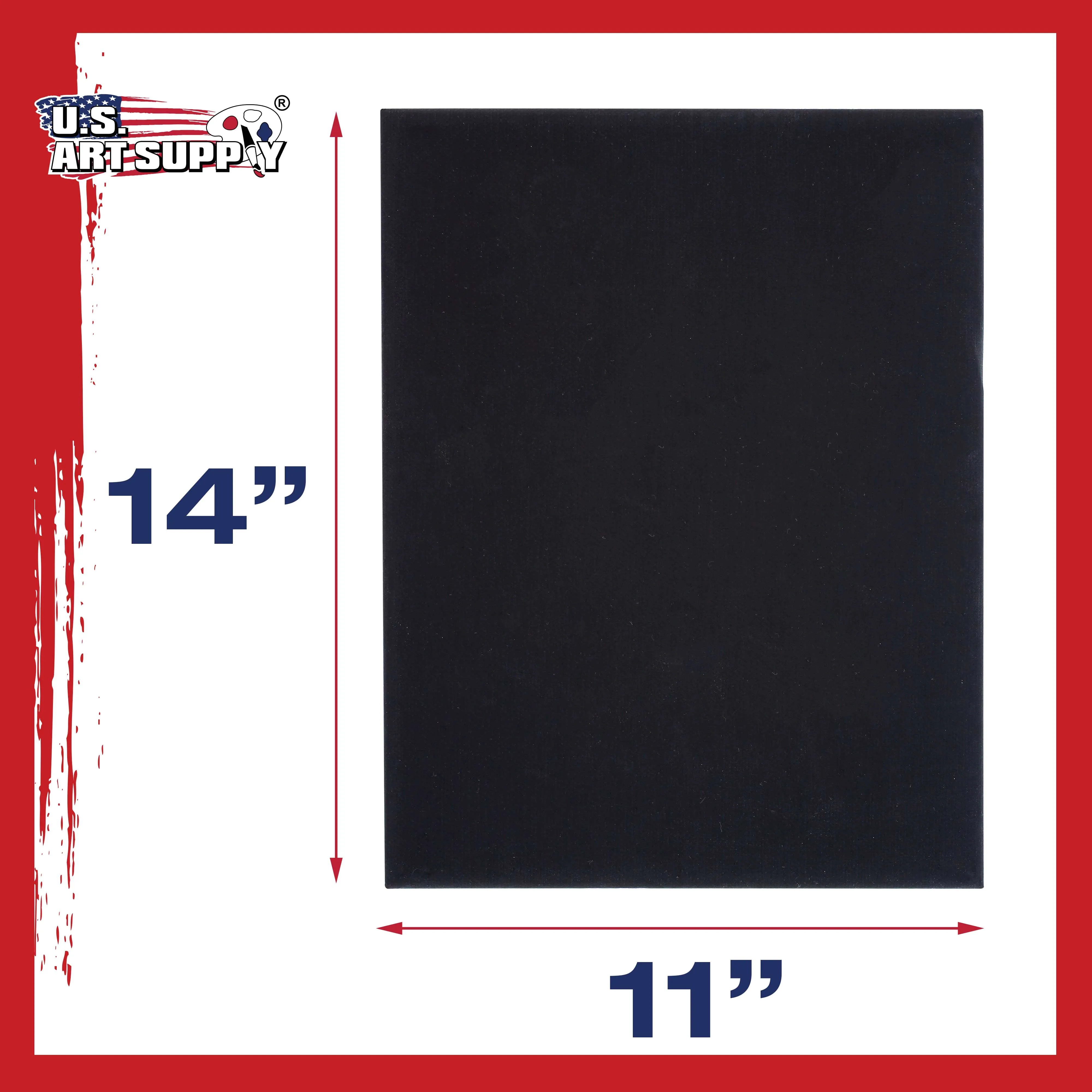 11" x 14" Black Professional Artist Quality Acid Free Canvas Panel Boards for Painting 6-Pack