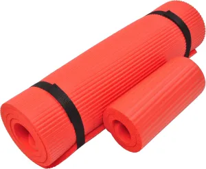 1/2-Inch Extra Thick High Density Anti-Tear Exercise Yoga Mat with Knee Pad and Carrying Strap, Multiple Colors