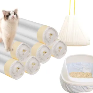 120 Count Cat Drawstring Litter Box Liners 26.6 x16.7 inches 2 Mils Heavy Duty Leak-proof Cat Poop Bags Extra Durable Compatible with Litter Robot 3/4, 10-12 Gallons