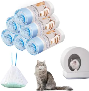 120 Pack Cat Litter Box Liners Compatible With MW-SC01/MW-SC02/MW-LR01 Automatic Cat Litter Box, Drawstring Heavy Duty Kitty Litter Receptacles Bags For Self-Cleaning Litter Box, 18" x 12.6"