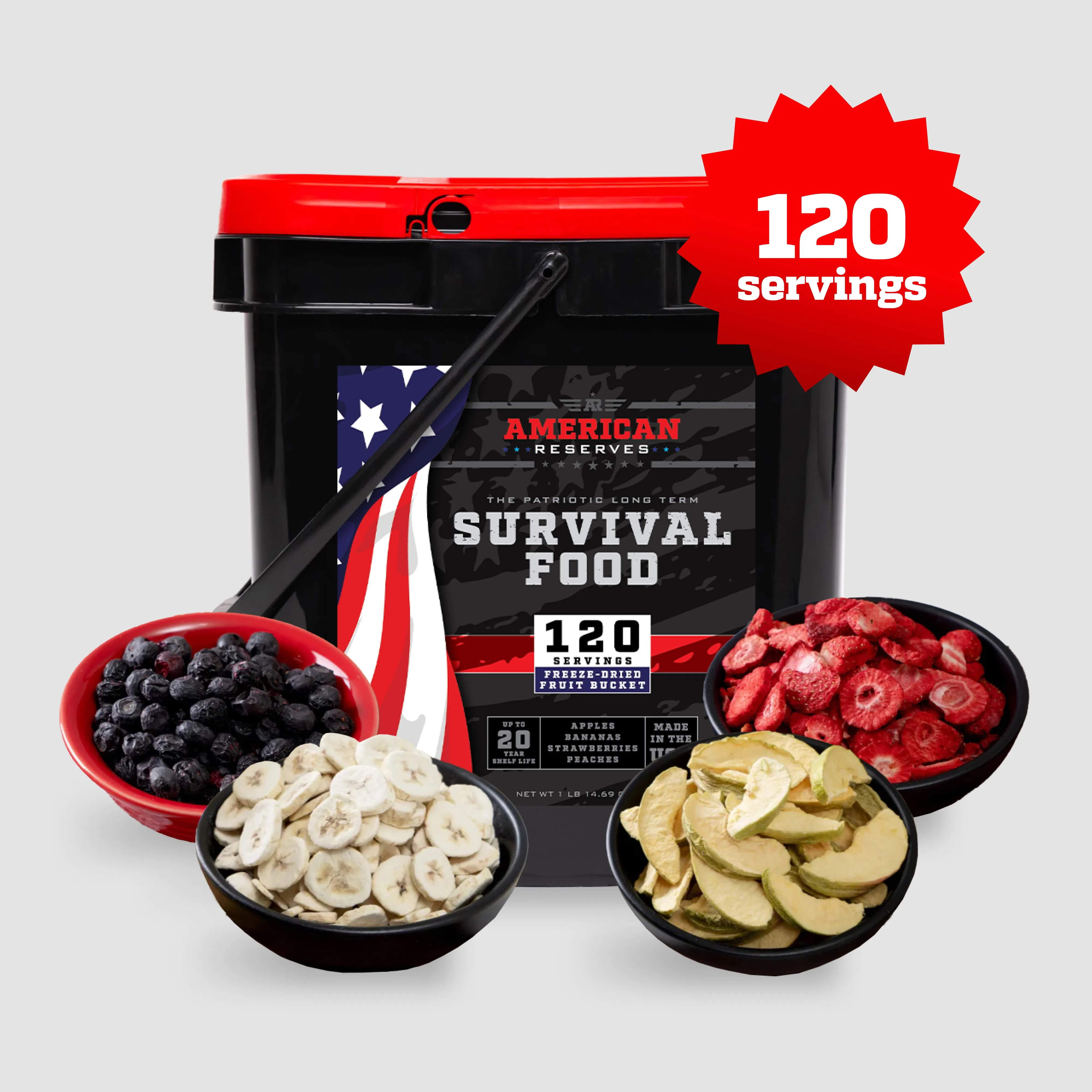 120 Serving Freeze Dried Fruit Bucket