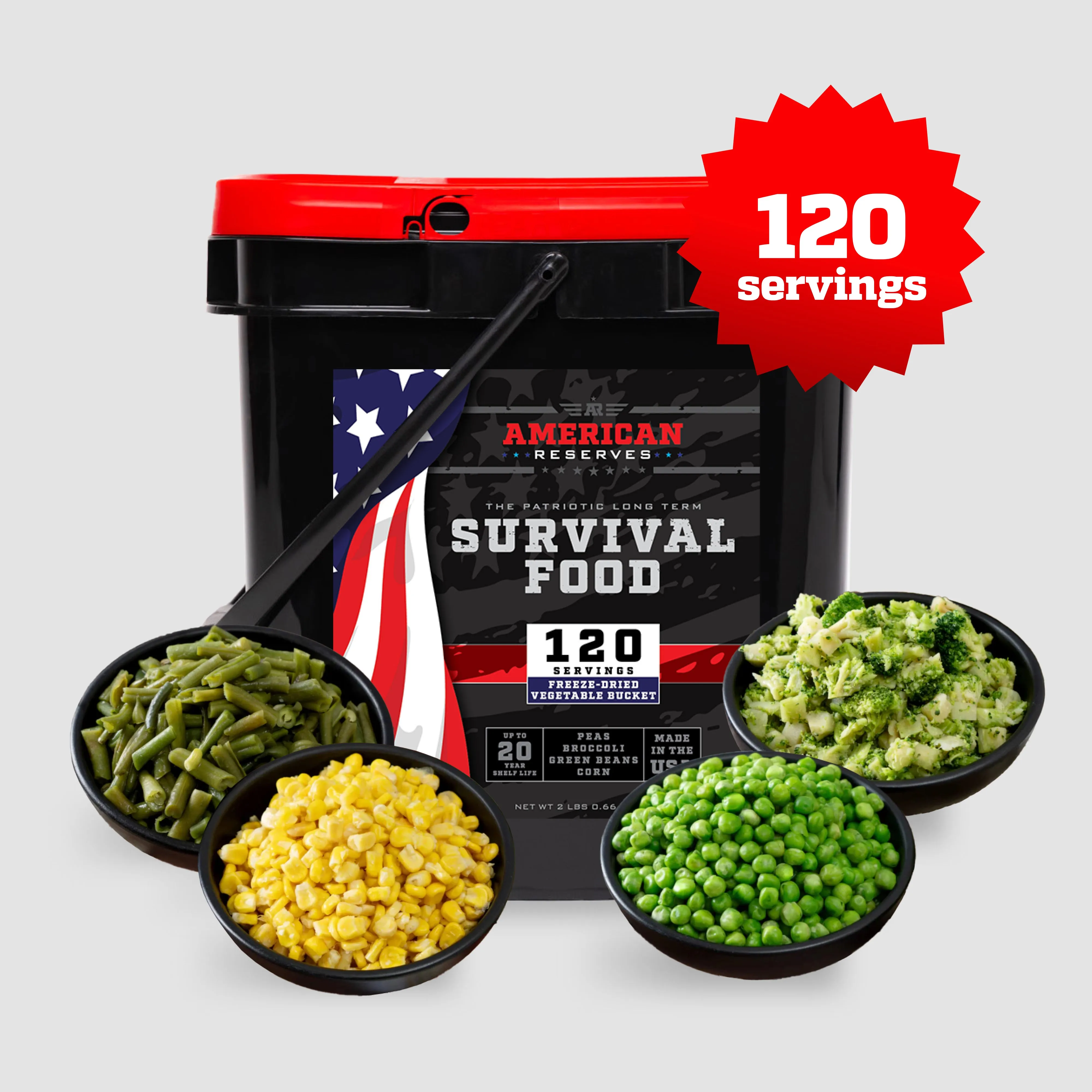 120 Serving Freeze Dried Vegetable Bucket