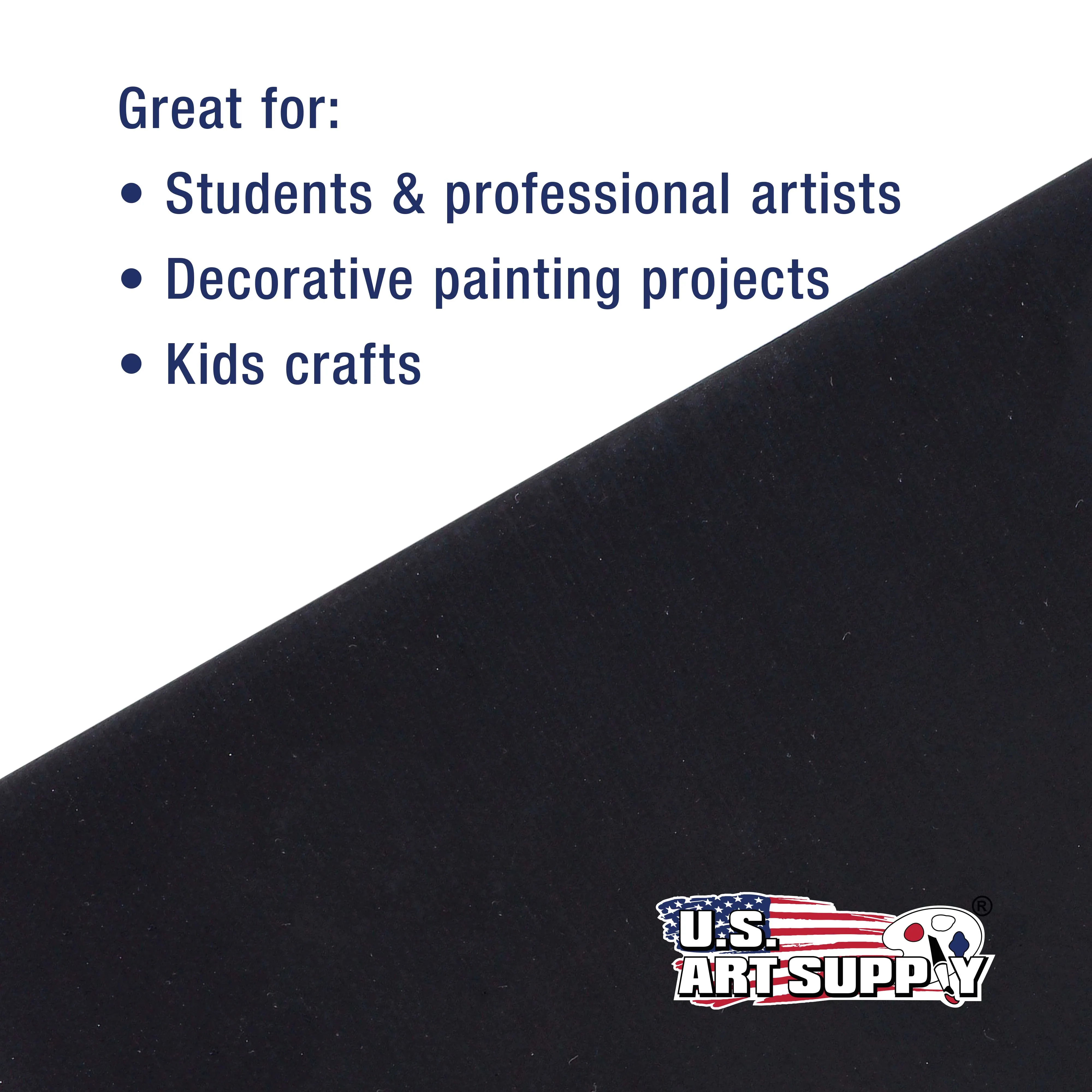 16" x 20" Black Professional Artist Quality Acid Free Canvas Panel Boards for Painting 6-Pack