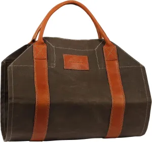 1844 Helko Werk Germany Frontier Collection Canvas Log Carrier - Firewood Holders and Bags for Fireplace Logs - Made in USA (Log Carrier Olive) #8755O