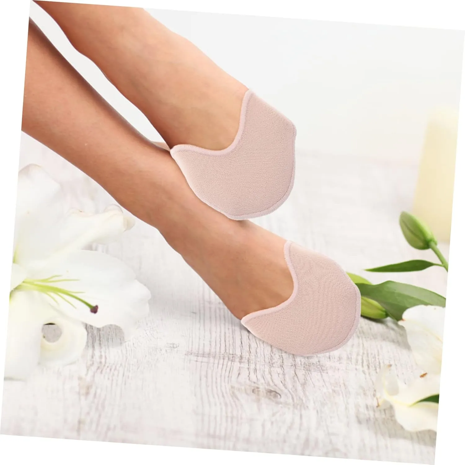 1Pair Toe Wrapped Protector Anti-Slip Half Socks for Ballet Forefoot Cushioning Toe Pads for Pointe Shoes Shoe Toe Protectors Toe Covers for Women