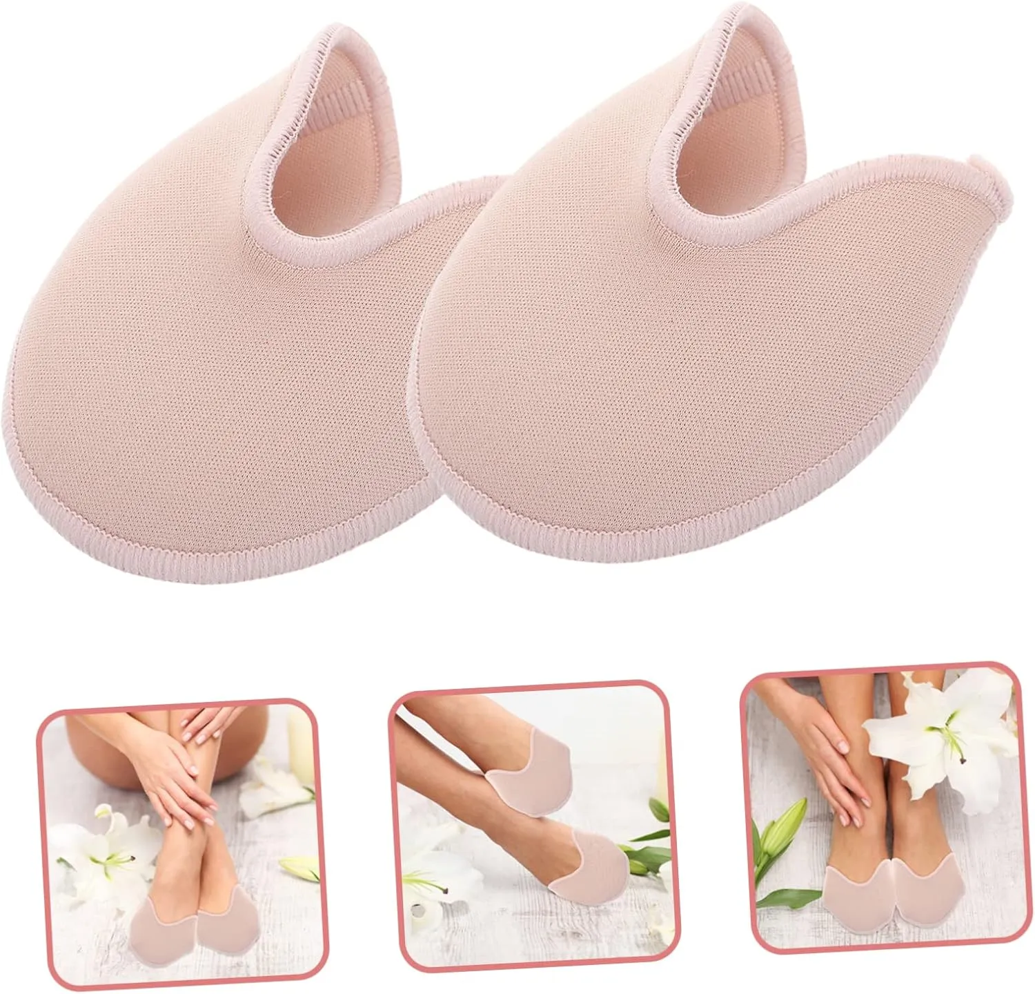 1Pair Toe Wrapped Protector Anti-Slip Half Socks for Ballet Forefoot Cushioning Toe Pads for Pointe Shoes Shoe Toe Protectors Toe Covers for Women