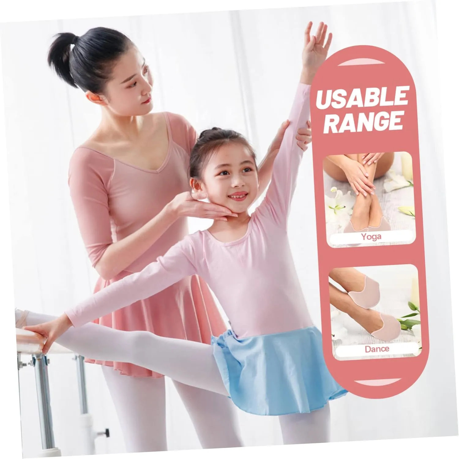 1Pair Toe Wrapped Protector Anti-Slip Half Socks for Ballet Forefoot Cushioning Toe Pads for Pointe Shoes Shoe Toe Protectors Toe Covers for Women