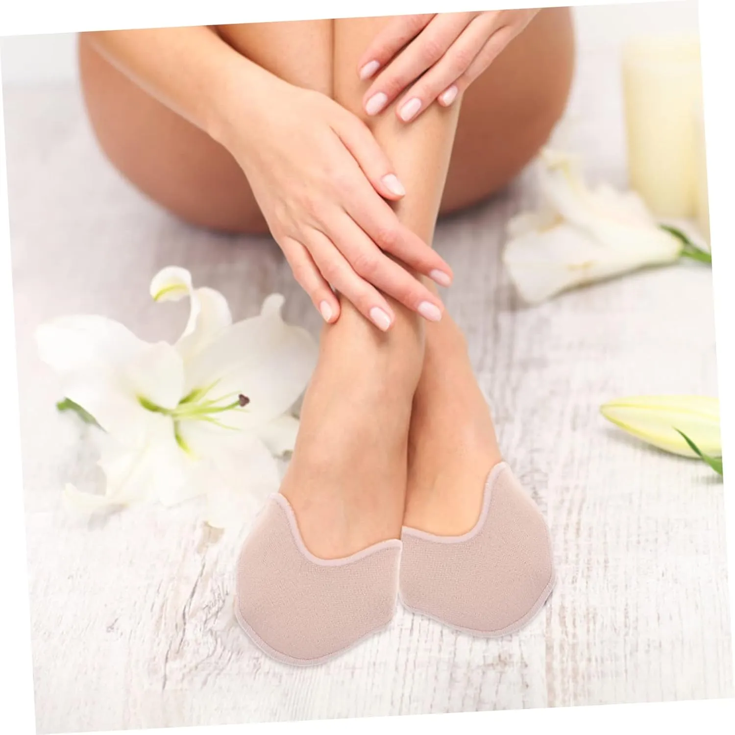 1Pair Toe Wrapped Protector Anti-Slip Half Socks for Ballet Forefoot Cushioning Toe Pads for Pointe Shoes Shoe Toe Protectors Toe Covers for Women