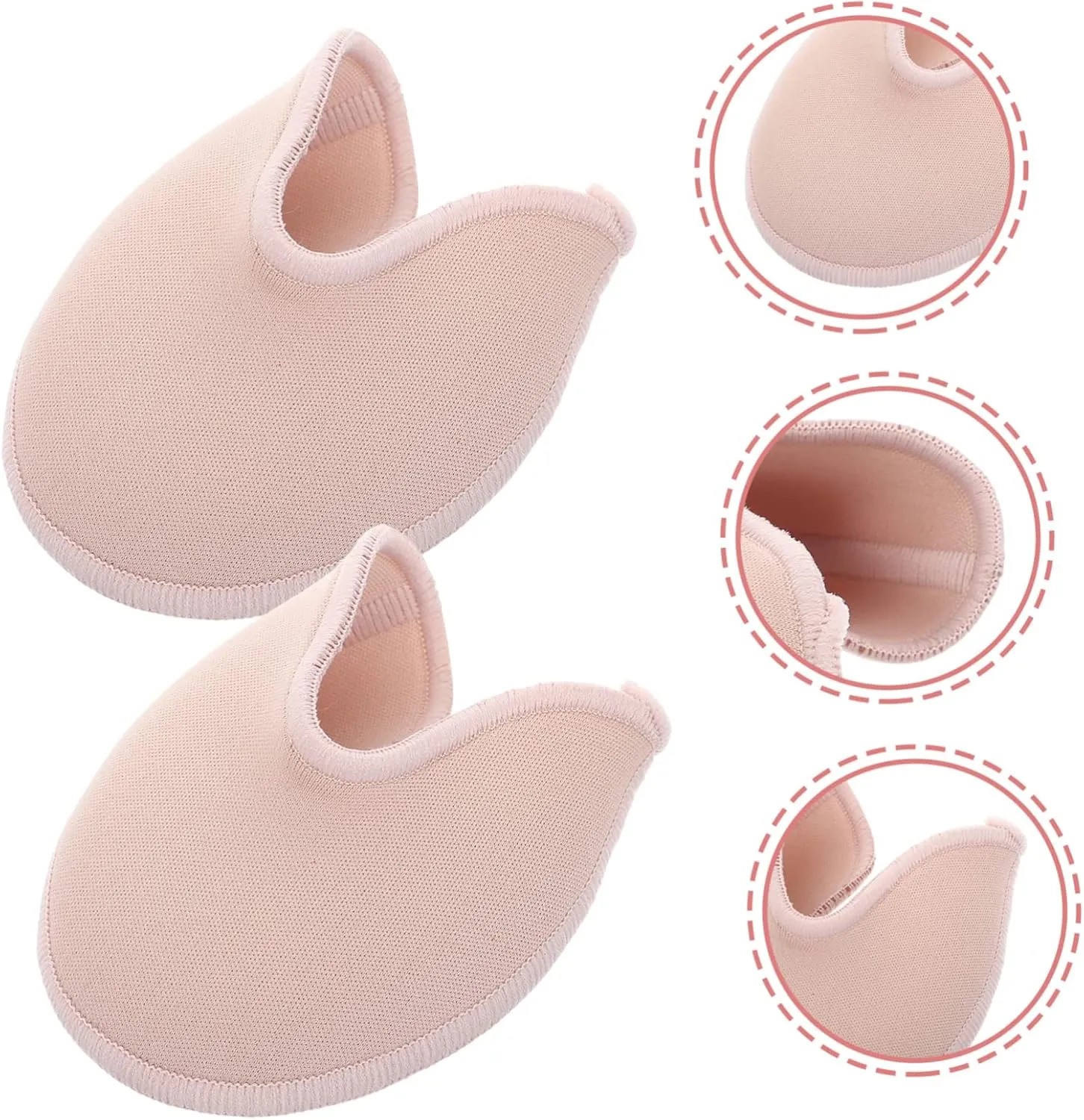 1Pair Toe Wrapped Protector Anti-Slip Half Socks for Ballet Forefoot Cushioning Toe Pads for Pointe Shoes Shoe Toe Protectors Toe Covers for Women