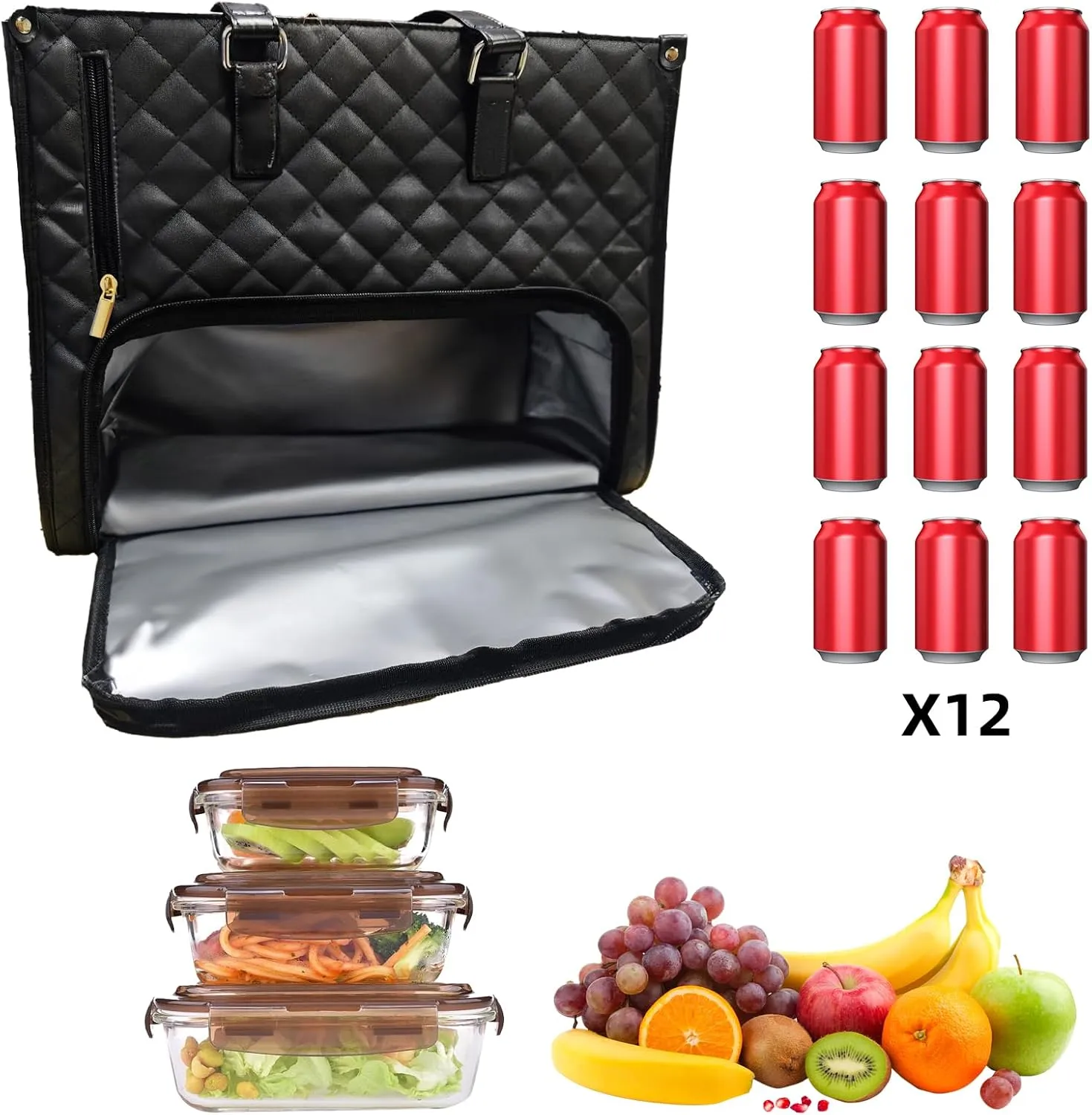 2 in 1 Tote Bag Lunch Bag Combo for Women, Insulated Leakproof Lunch Compartment with Spacious Thermal Storage, Convertible Work Tote for Office Business Travel, Laptop Bags Storage Pocket (Beige)