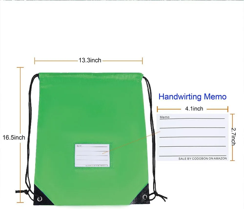 20 Pcs Drawstring Bags,Bulk Draw String Backpack, DIY Gym Sports Cinch Bag Sackpack for Women Men, Green
