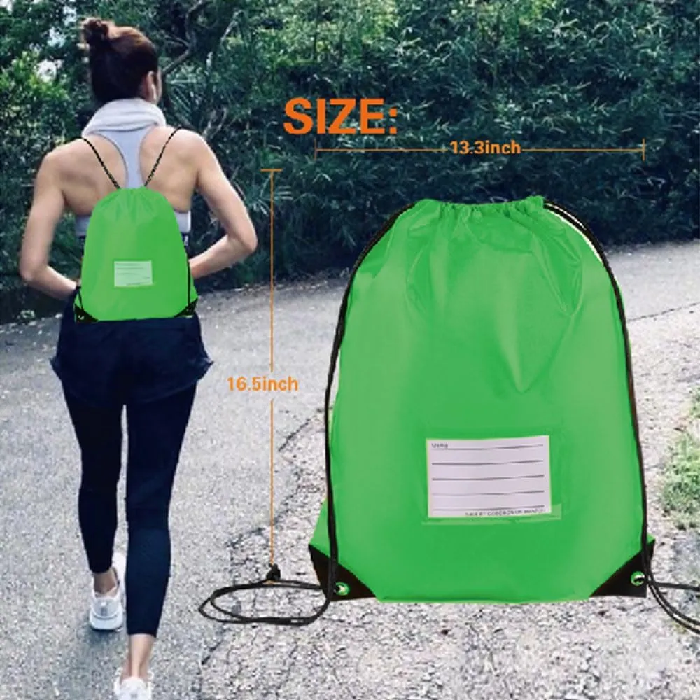 20 Pcs Drawstring Bags,Bulk Draw String Backpack, DIY Gym Sports Cinch Bag Sackpack for Women Men, Green