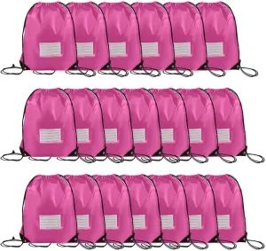 20 Pcs Drawstring Bags,Bulk Draw String Backpack, DIY Gym Sports Cinch Bag Sackpack for Women Men, Pink