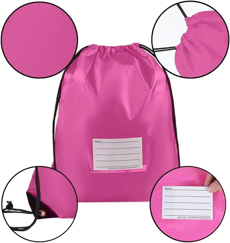 20 Pcs Drawstring Bags,Bulk Draw String Backpack, DIY Gym Sports Cinch Bag Sackpack for Women Men, Pink
