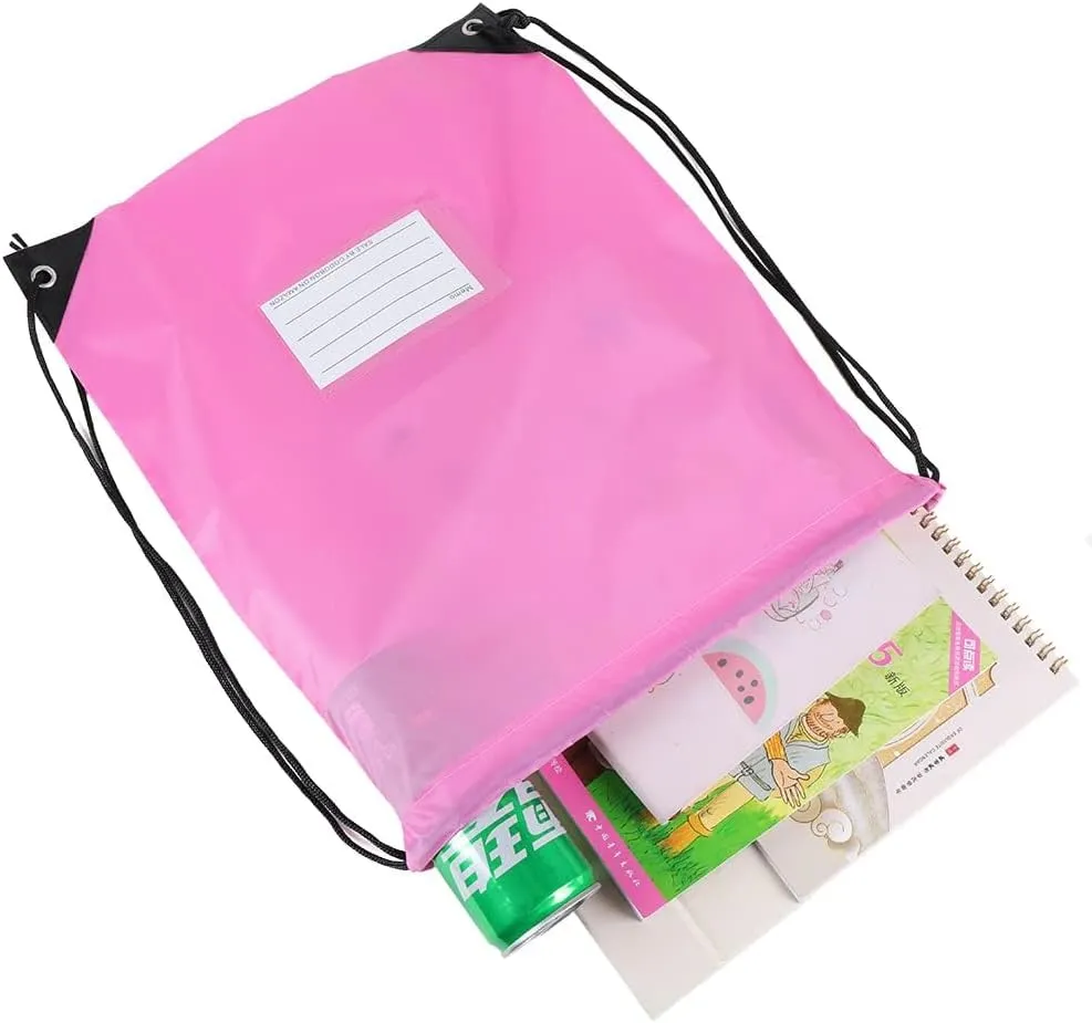 20 Pcs Drawstring Bags,Bulk Draw String Backpack, DIY Gym Sports Cinch Bag Sackpack for Women Men, Pink