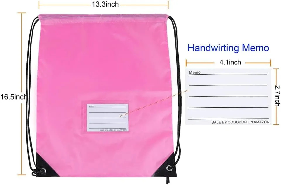20 Pcs Drawstring Bags,Bulk Draw String Backpack, DIY Gym Sports Cinch Bag Sackpack for Women Men, Pink