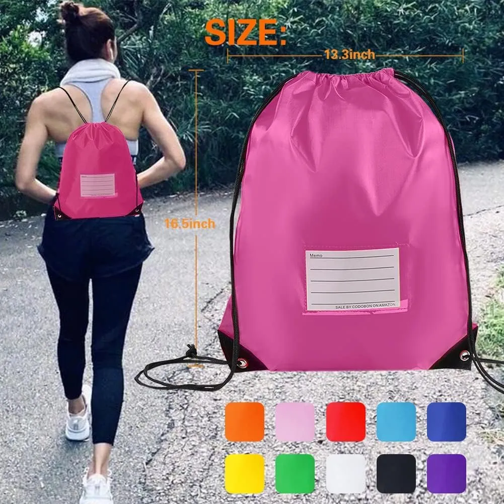 20 Pcs Drawstring Bags,Bulk Draw String Backpack, DIY Gym Sports Cinch Bag Sackpack for Women Men, Pink