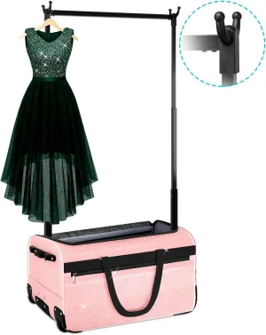 29 Inch Dance Bag,Professional Dance Competition Bag with Garment Rack and Mirror Hook | Rolling Dance Suitcase Duffle Bag with Garment Rack 2 Wheels - Collapsible,Versatile for Dance and Travel