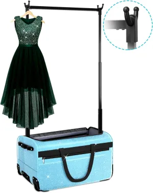 29 Inch Dance Bag,Professional Dance Competition Bag with Garment Rack and Mirror Hook | Rolling Dance Suitcase Duffle Bag with Garment Rack 2 Wheels - Collapsible,Versatile for Dance and Travel