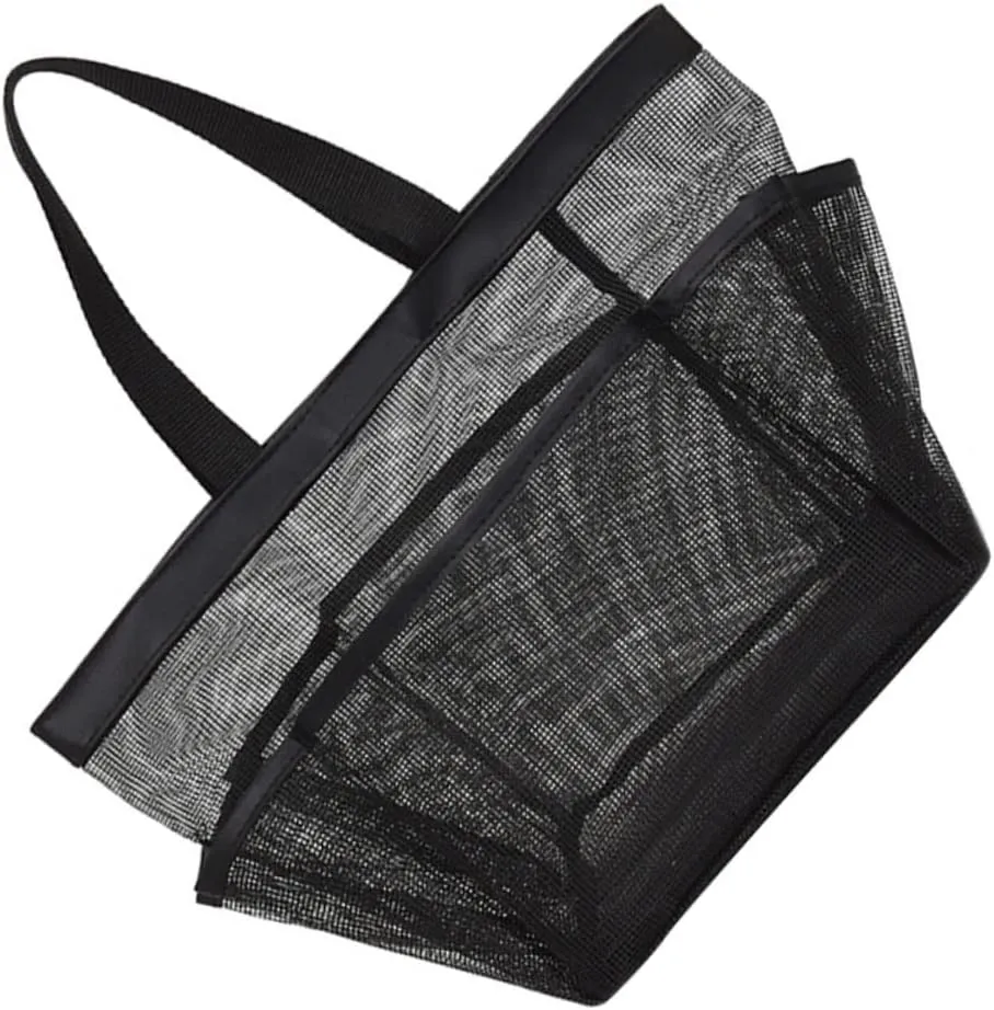 2pcs Mesh Laundry Bag Portable Mesh Bag Mesh Shower Bag Universal Storage Bag Men and Women, Black, 42X26X21CM