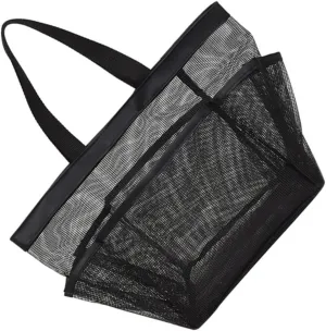 2pcs Mesh Laundry Bag Portable Mesh Bag Mesh Shower Bag Universal Storage Bag Men and Women, Black, 42X26X21CM