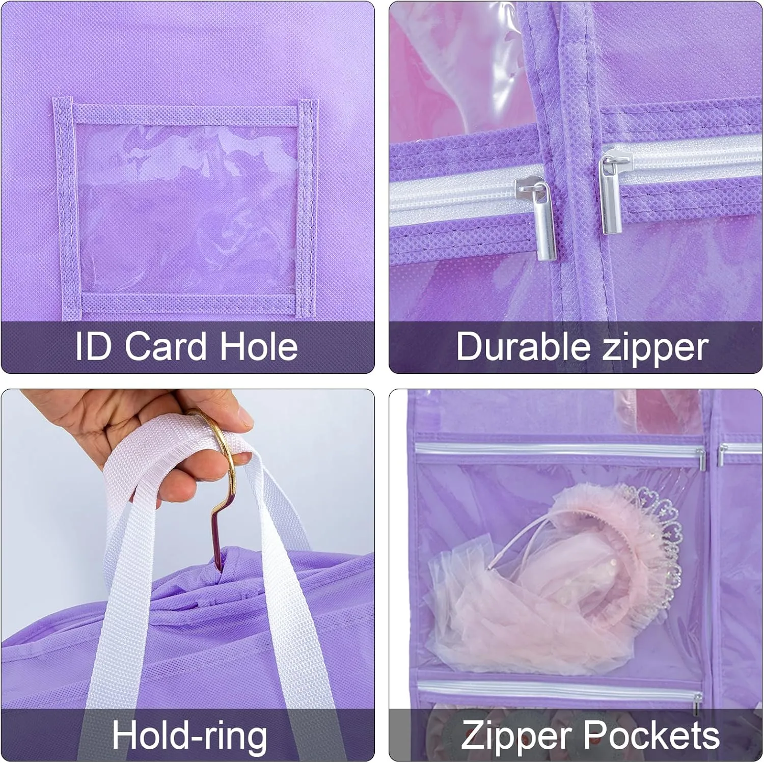 3 Pcs 40 inch Dance Costume Bags for Dance Competitions,Dance Garment Bag,Kids Garment Bags for Dance Costumes,Garment Bags for Hanging Clothes with Pocket,Garment Bags for Travel Storage