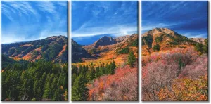 3 Pieces Wall Art Mount Timpanogos Alpine Loop Area of Fork Canyon in Utah County US Wall Decorations Canvas Prints Pictures Modern Living Room Bedroom Office Home Decor Artwork 20x42inch