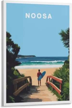 321ARTS Noosa Travel Print Canvas Wall Art Poster Picture Home Room Decor Mural 12x18inch(30x45cm)