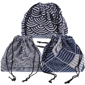 3pcs Portable Bento Box Carrying Bag Decorative Japanese Style Bento Pouch Wear