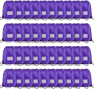 40 Pcs Drawstring Bags,Bulk Draw String Backpack, DIY Gym Sports Cinch Bag Sackpack for Women Men, Purple