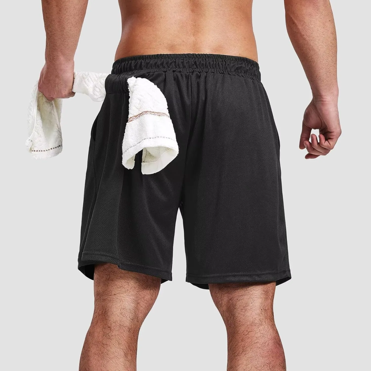 5 Pack Gym Shorts for Men 7 inch, Mens Athletic Running Shorts Dry Fit & Mesh Active Workout Shorts for Men with Pockets