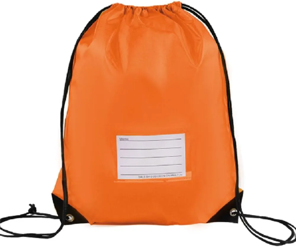 50 Pcs Drawstring Bags,Bulk Draw String Backpack, Cinch Bag Sackpack for Travel Gym Sport, Orange