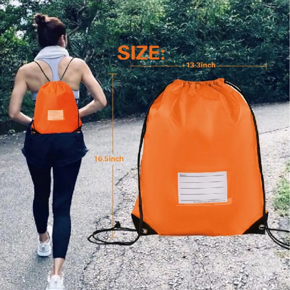 50 Pcs Drawstring Bags,Bulk Draw String Backpack, Cinch Bag Sackpack for Travel Gym Sport, Orange