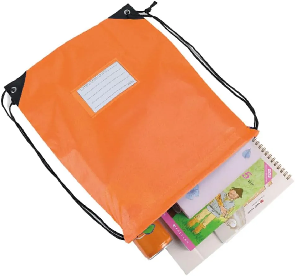 50 Pcs Drawstring Bags,Bulk Draw String Backpack, Cinch Bag Sackpack for Travel Gym Sport, Orange