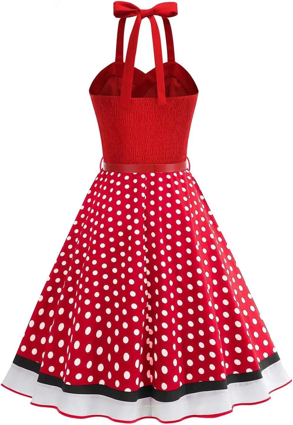 50s Dresses for Women Vintage 1950s Retro Cocktail Party Swing Dress with Belt Pin up 50's Polka Dot Floral Rockabilly Dress
