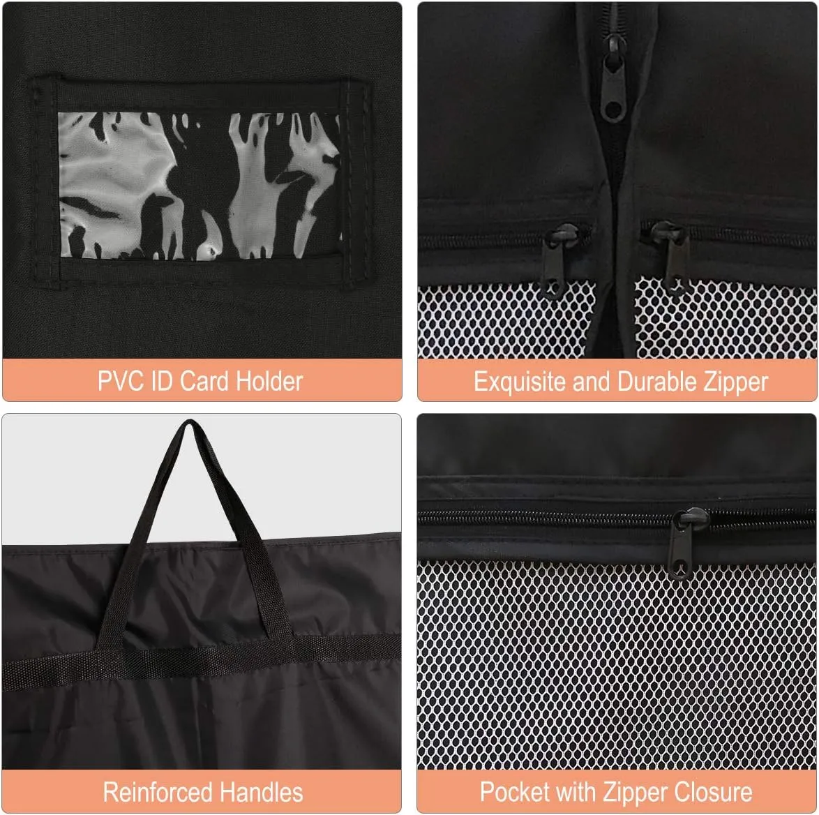 51" Garment Bags with Zipper Pocket for Dance Costume,Wedding Gown,Suit,Furs,Garment Bags for Travel and Storage(Pack of 2,Black)