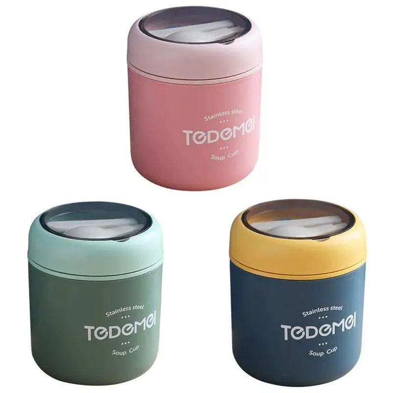 530ml Stainless Steel Insulated Lunch Box Portable Food Storage Mug Soup Meals