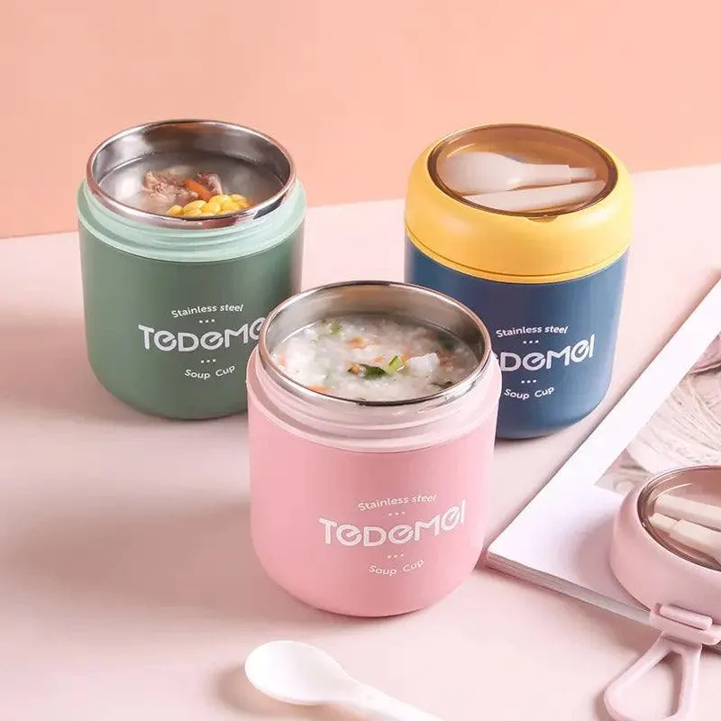 530ml Stainless Steel Insulated Lunch Box Portable Food Storage Mug Soup Meals