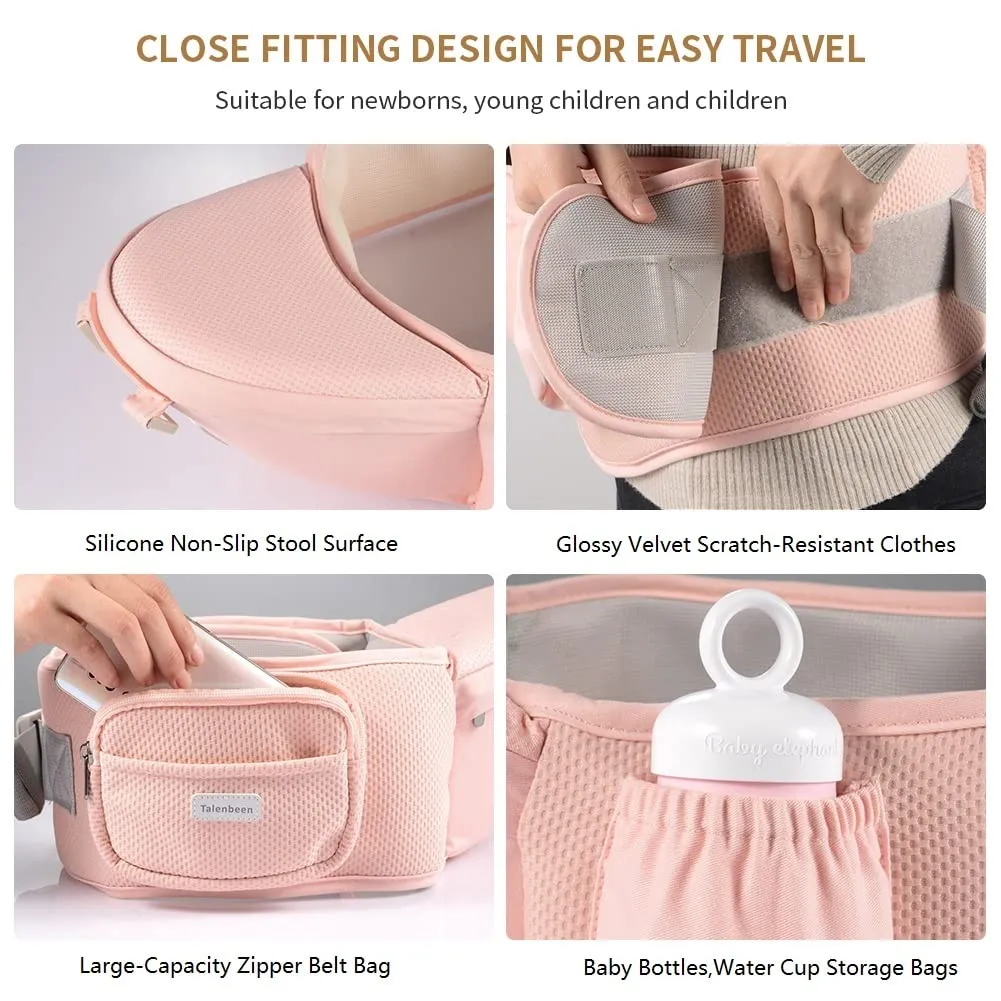 6-in-1 Baby Carrier - Newborn to Toddler, Hip Seat & Lumbar Support, 7-41 lbs, All Seasons & Positions, Adjustable Size for Shopping, Hiking, Travelling