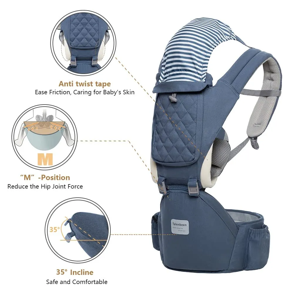 6-in-1 Baby Carrier - Newborn to Toddler, Hip Seat Lumbar Support, 7-41 lbs, All Seasons & Positions, Adjustable Size for Shopping, Hiking, Travelling