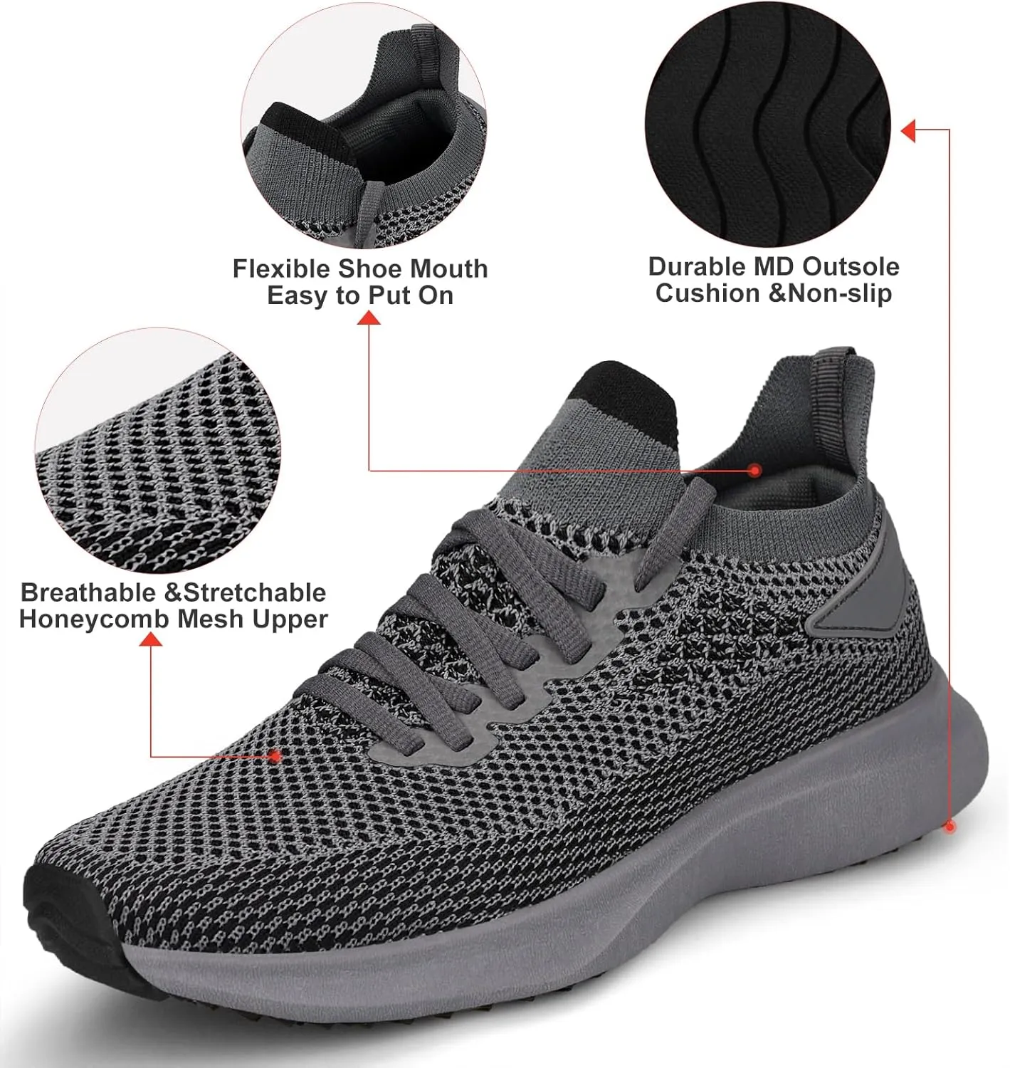 Abboos Running Shoes Womens Non Slip Gym Workout Shoes Lightweight Breathable Tennis Shoes Mesh Walking Sneakers