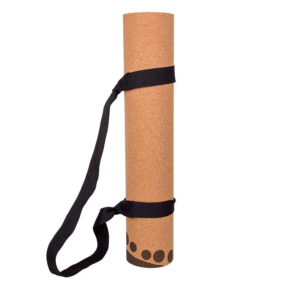Aboriginal Art Cork Yoga Mat with Rubber Back | Flowing Rivers - Brown | 5mm