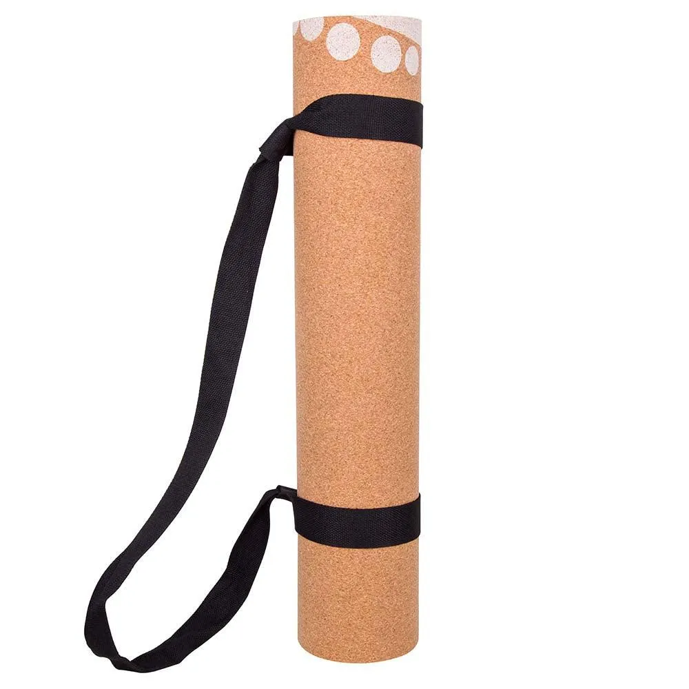 Aboriginal Art Cork Yoga Mat with Rubber Back | Flowing Rivers - White | 5mm